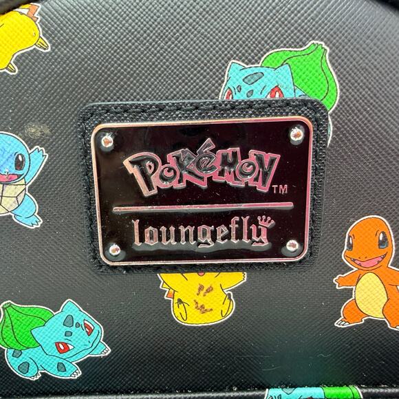 Loungefly Pokemon Starters Backpack Pockets Black - Picture 2 of 16